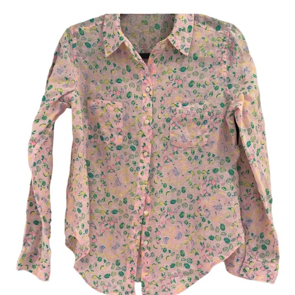 Lilly Pulitzer Tops - Lilly Pulitzer Pink and Green Floral Blouse